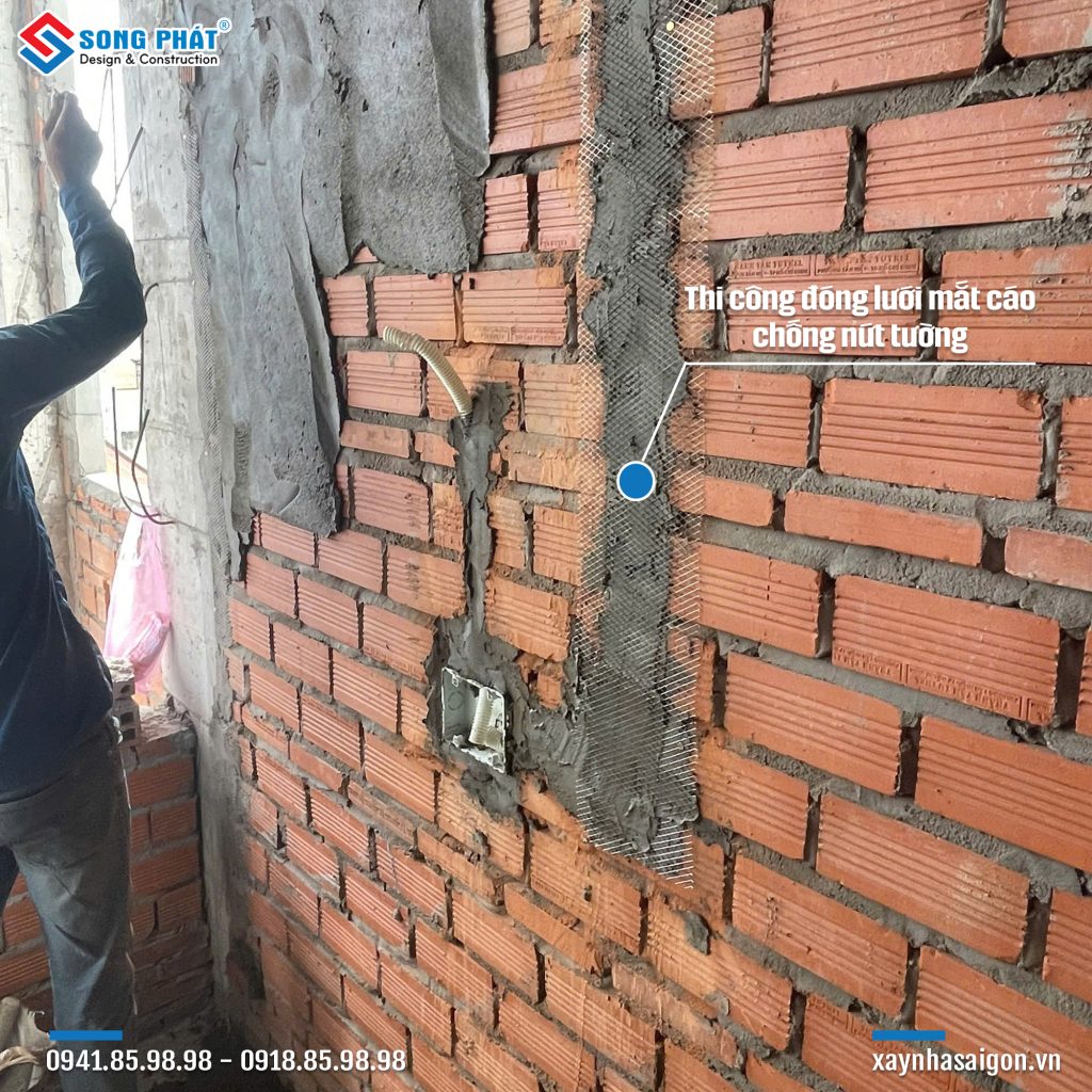 02/03 Đóng lưới mắt cáo, xây tô hoàn thiện sau thời gian nghỉ Tết