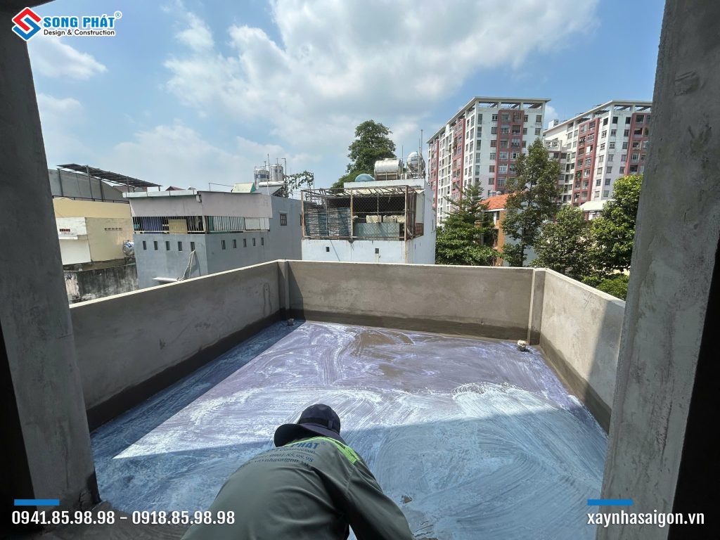 11/04 Thi công chống thấm, test nước