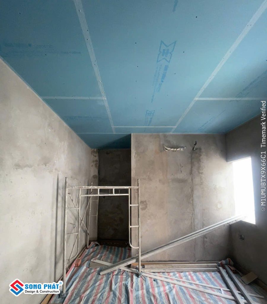 13/06 Thi công đóng trần thạch cao.