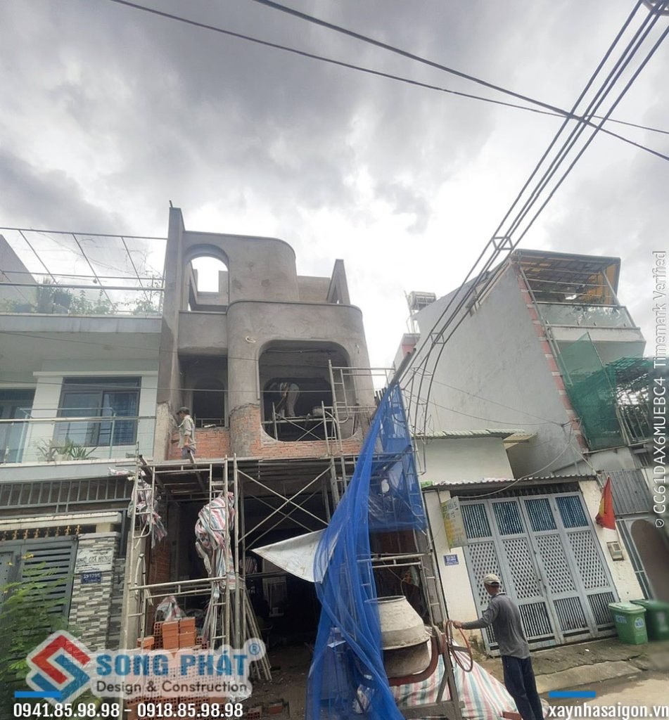 05/07 tô mặt tiền công trình.