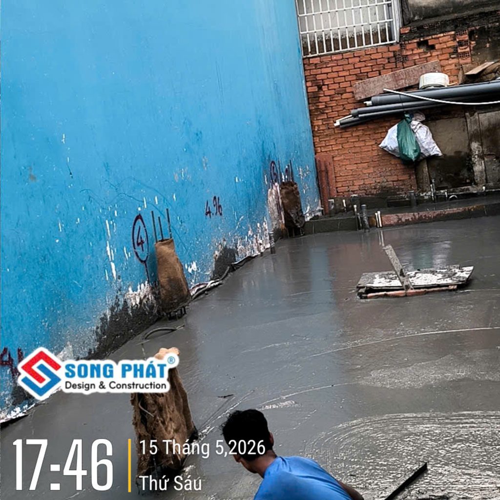 15/05 Hoàn thiện đổ bê tông sàn trệt