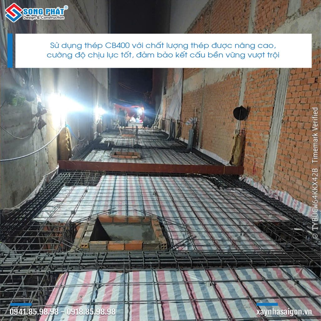 29/04 Tiến hành đi thép sàn trệt 