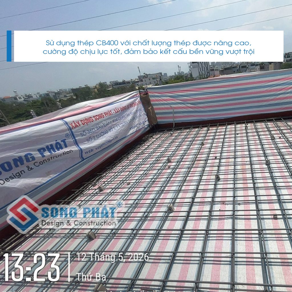 12/05 Hoàn thiện đi thép sàn sân thượng