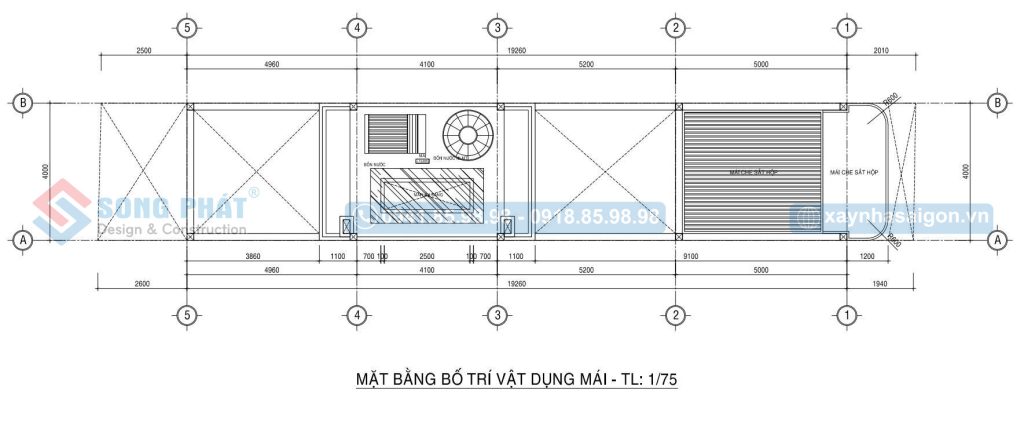 Mặt bằng bố trí vật dụng mái