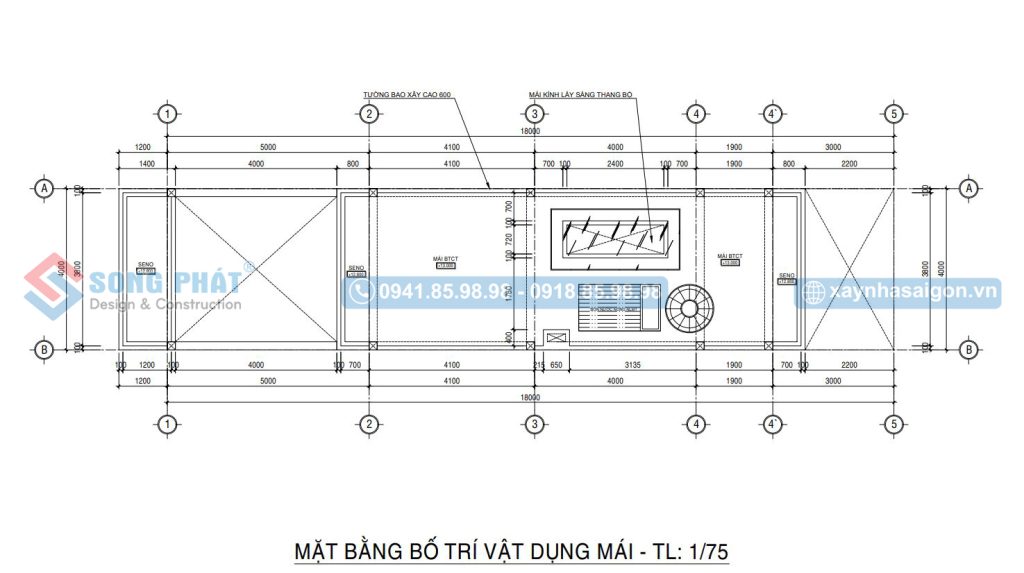 Mặt bằng bố trí vật dụng mái 