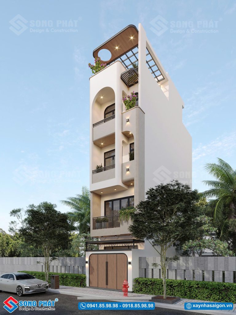 Màu sắc tinh tế làm nổi bật tổng thể mặt tiền