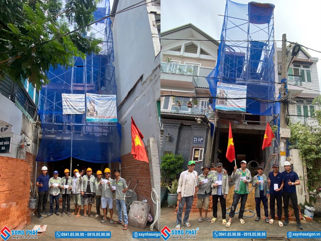 Ban chỉ huy Song Phát gửi trao món quà Lễ Quốc khánh 2/9 đến tận tay anh em thợ.